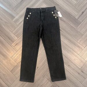 Blue Dark Rinse Denim Nine West Sailor Trouser Pants size 10 30 NWT